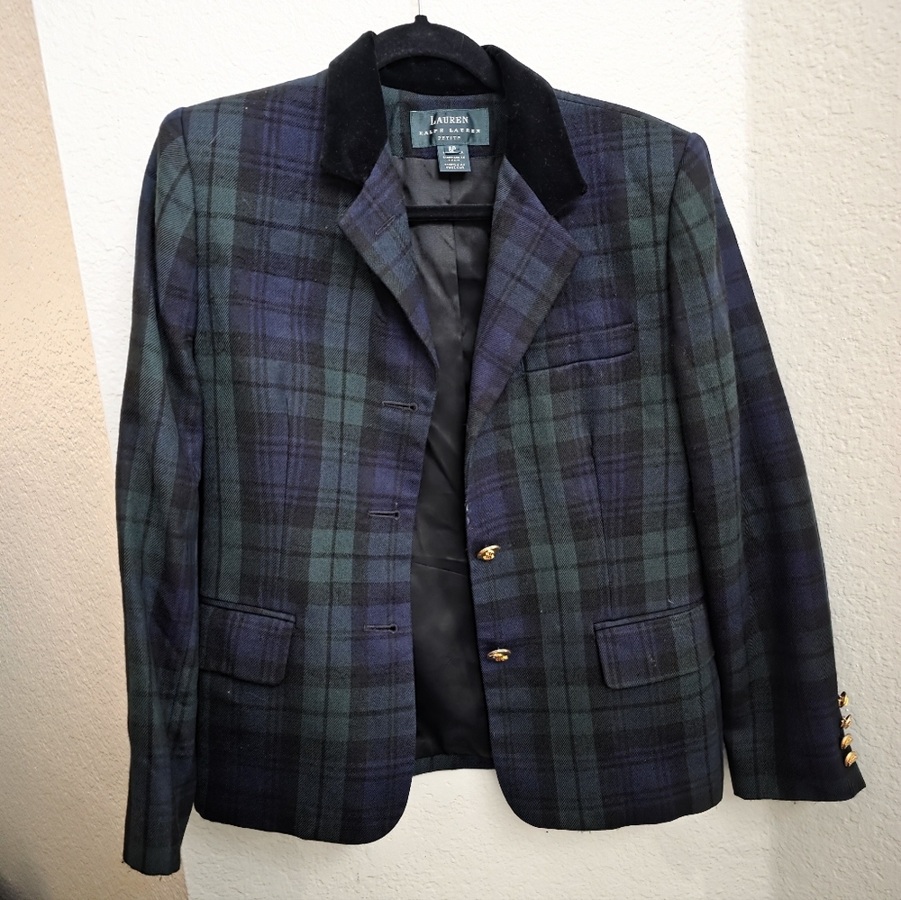 Lauren Ralph Lauren Vintage Tartan Plaid Blazer
